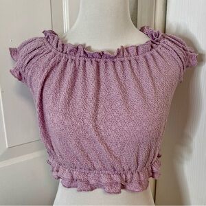 Social Tourist Textured Ruffle Crop F1